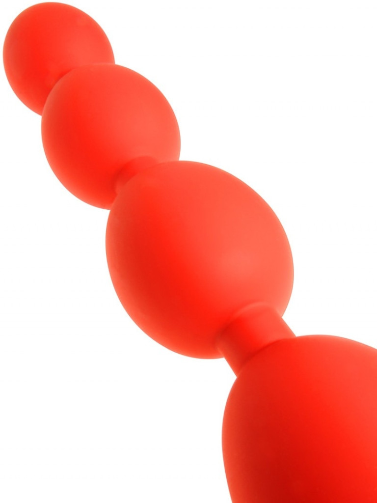 Anal golyók - Stretch Eggs S, 43 x 4 cm, piros - Image 9