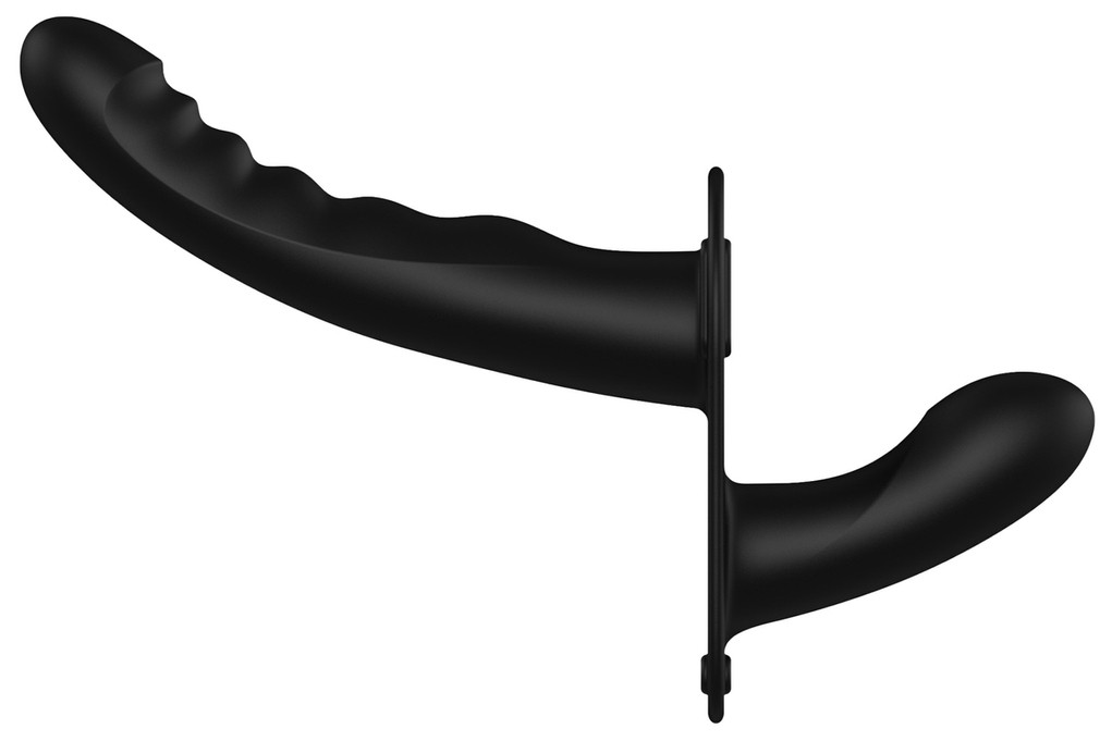 Dual Vibráló Öv Dildo – prémium kettős élvezet fekete színben - Image 3