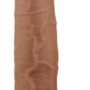 Prémium csúszó bőr dildó – 26 x 6 cm, barna