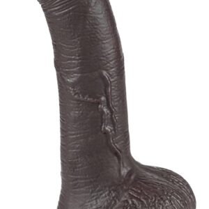 Prémium bőr érzésű dildó – 14 x 3,5 cm, fekete