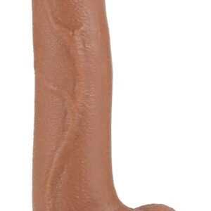 Prémium barna dildó – csúszó bőrfelülettel, 17 x 4 cm