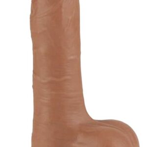 Prémium hengerelt bőrfelületű dildo – 14,5 x 4 cm barna