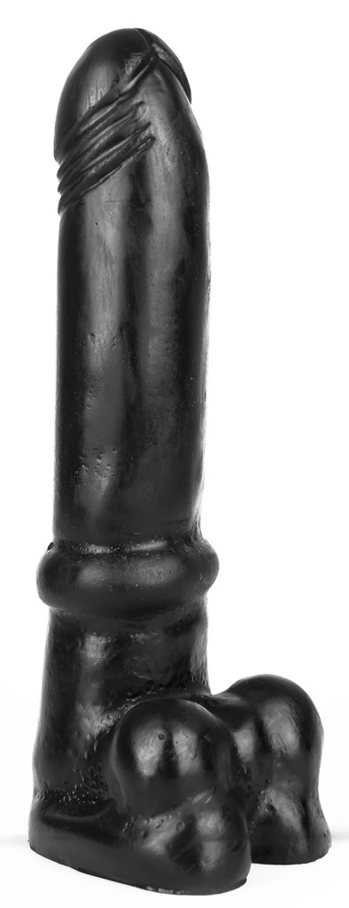 Petar Dark Crystal – prémium dildó, 25 cm hosszú, éj fekete - Image 4