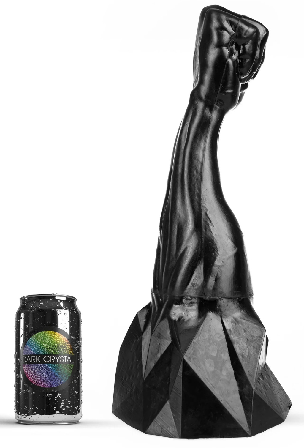 Tonis Dark Crystal – prémium, fekete üveg dildó 29 x 11 cm