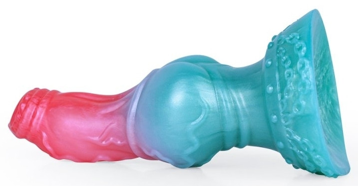 Alien Beast Cyan Rainbow – színes, 7.9" dildó - Image 4