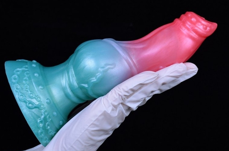 Alien Beast Cyan Rainbow – színes, 7.9" dildó - Image 5