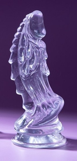 Átlátszó, ívelt, prémium dildó – 19 x 7 cm - Image 2