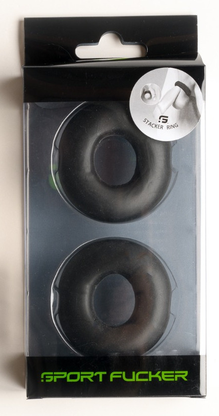 Set of 2 Stacker – puha péniszgyűrű 20 mm fekete - Image 2