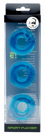 Chubby – 3 darabos kék péniszgyűrű szett 20 mm - Image 2