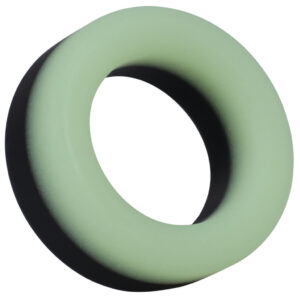 Phosphorescent Big O – fényelő cockring, 32 mm, fekete-zöld