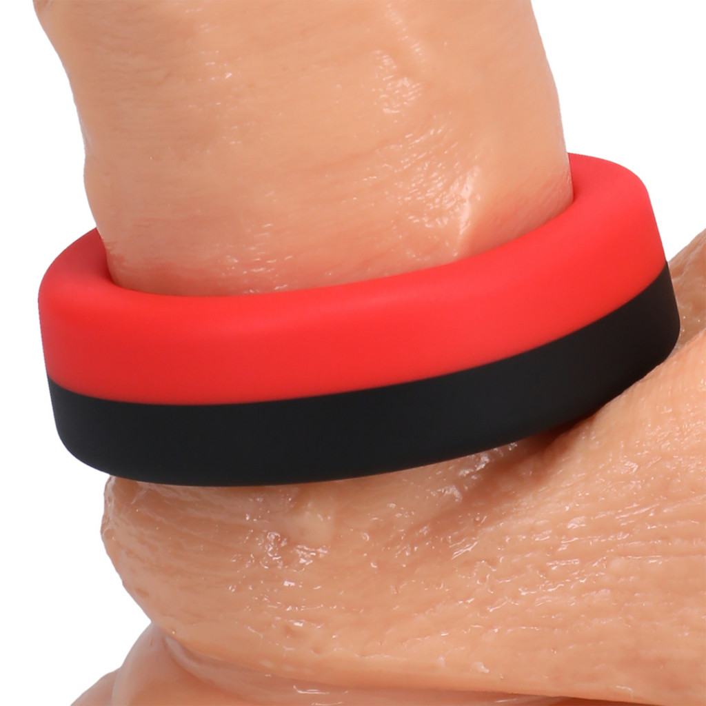 Cockring The Big O – prémium 32 mm-es péniszgyűrű, fekete-piros - Image 5