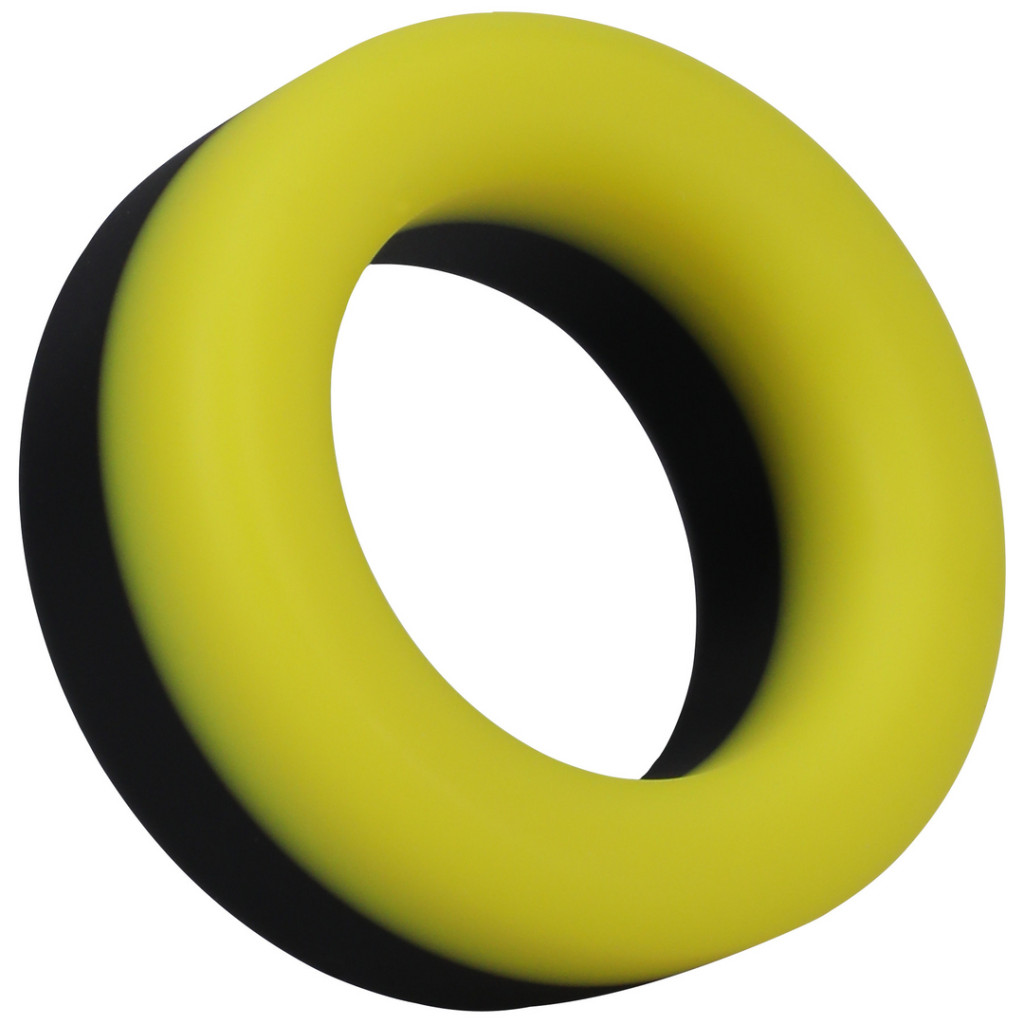 The Big O – prémium vibráló péniszgyűrű fekete-sárga