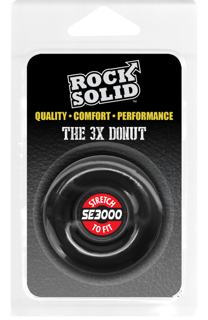 The Donut 3X – prémium fekete péniszgyűrű 22 mm - Image 2