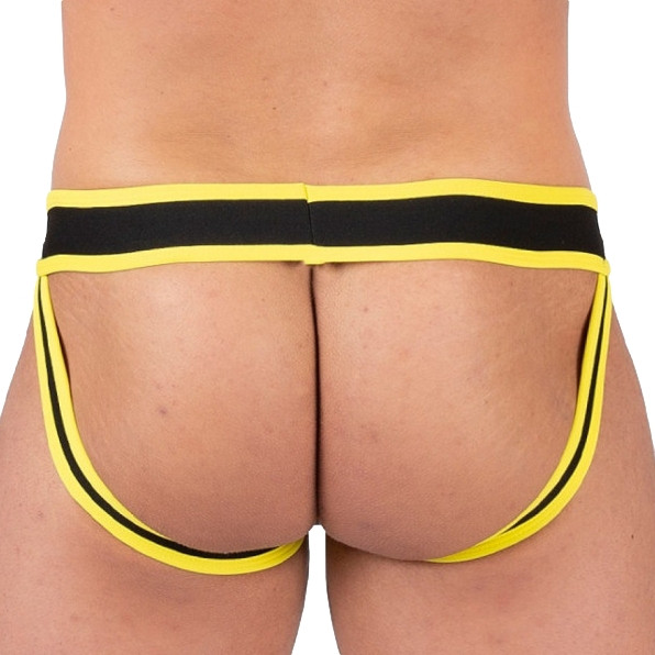 Prémium Jockstrap – Fekete-Sárga férfi fehérnemű - Image 2