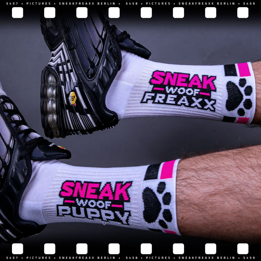 Sneak Woof – játékos rózsaszín kutya zoknik - Image 6