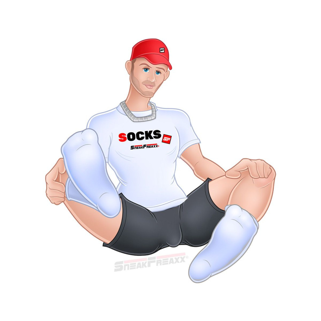 Sneaker Guys – fehér-piros sportzokni - Image 2