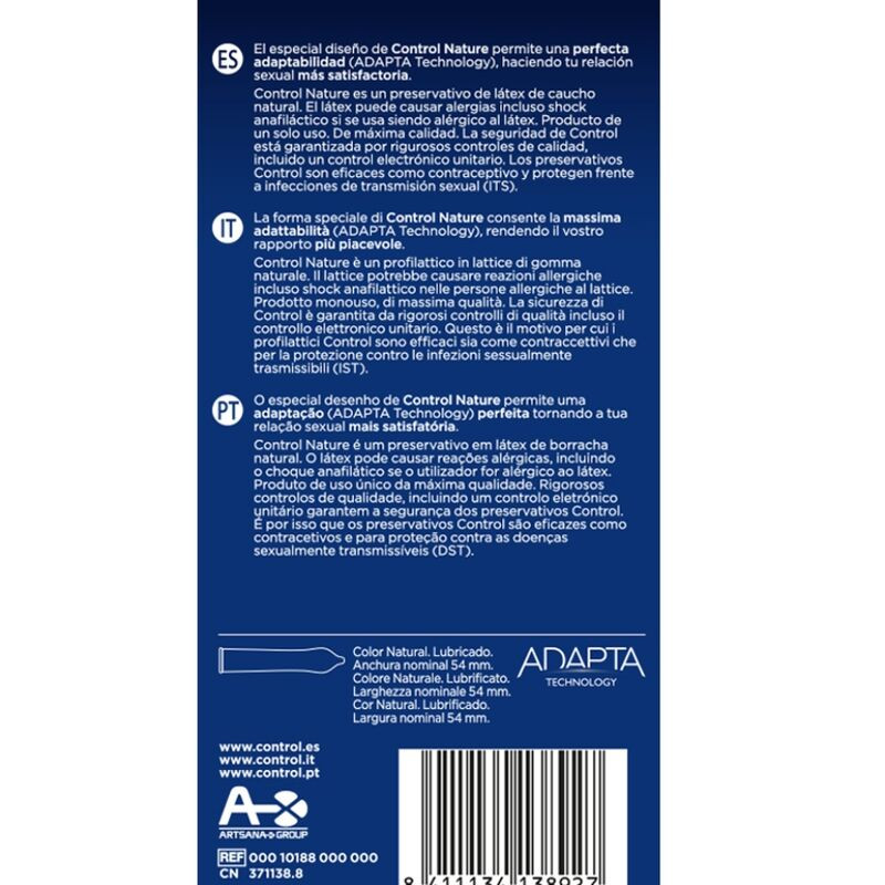 CONTROL Adapta Nature – prémium óvszerek 6 db-os kiszerelésben - Image 2