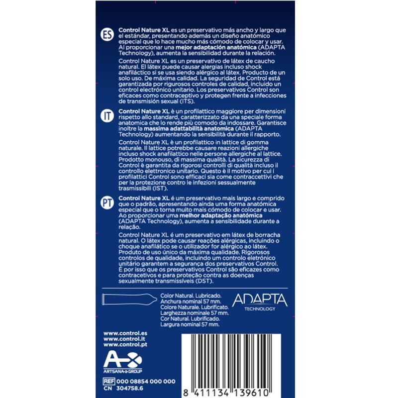 CONTROL Adapta Nature XL – prémium óvszer 12 darabos csomagban - Image 2
