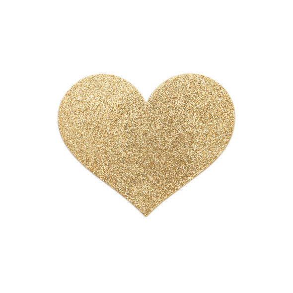 BIJOUX - Indiscrets Flash Golden Heart – érzéki mellbimbó takarók