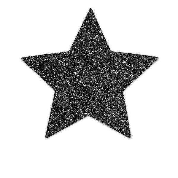 Bijoux Indiscrets Flash Black Star – érzéki mellbimbó burkolók