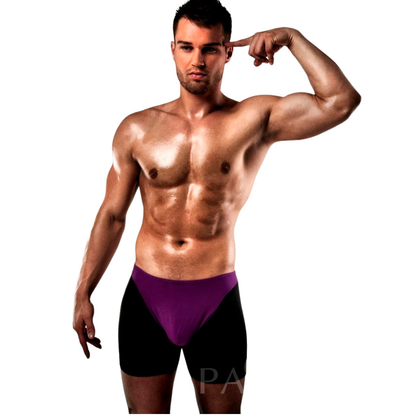 PASSION Boxer 009 – érzéki fehérnemű S/M lila/fekete - Image 2