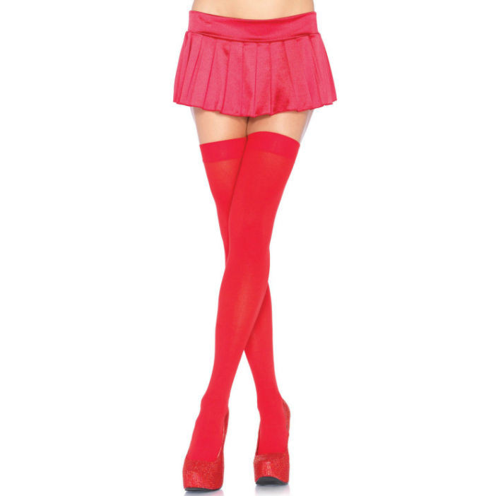 LEG AVENUE – vörös nylon combfixek érzéki stílusban