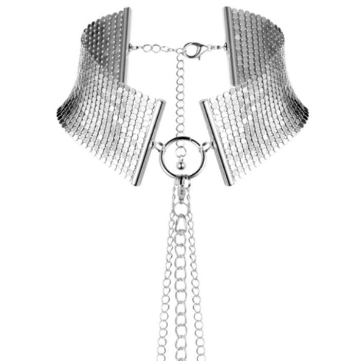 BIJOUX - stílusos ezüst fém nyaklánc érzéki eleganciáért
