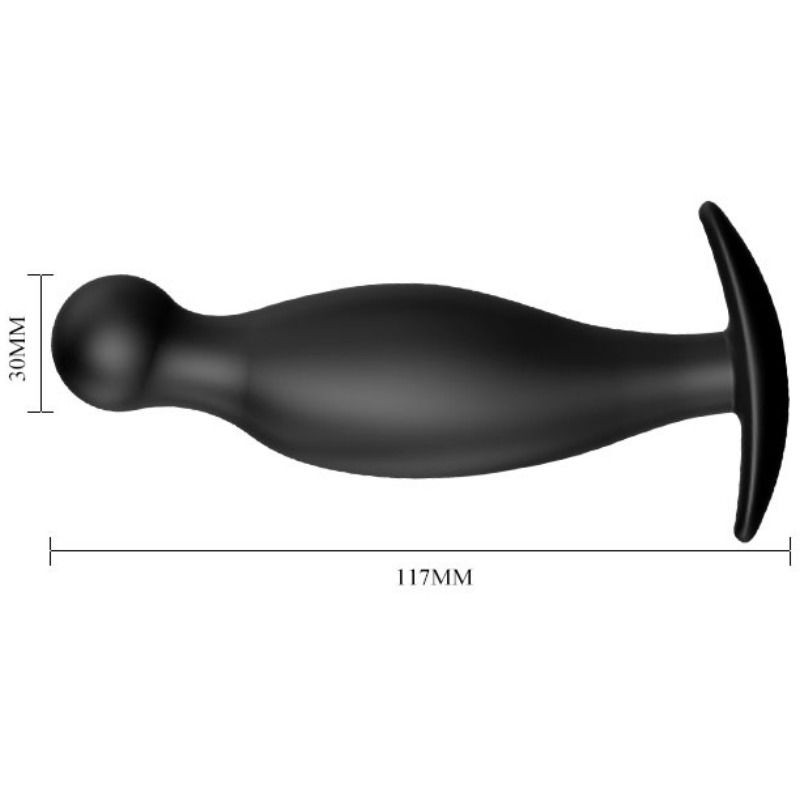 Pretty Love – prémium szilikon anális dugó, 11,7 cm, fekete - Image 4