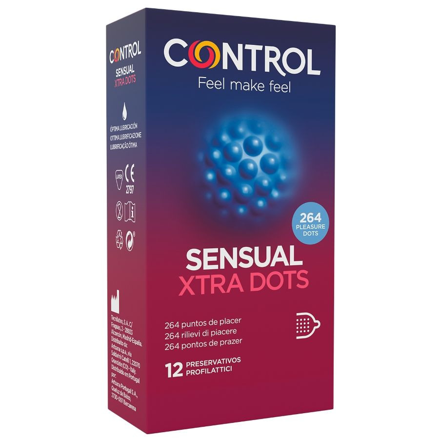 CONTROL - XTRA DOTS 12 darabos prémium intimplüsztelenítő