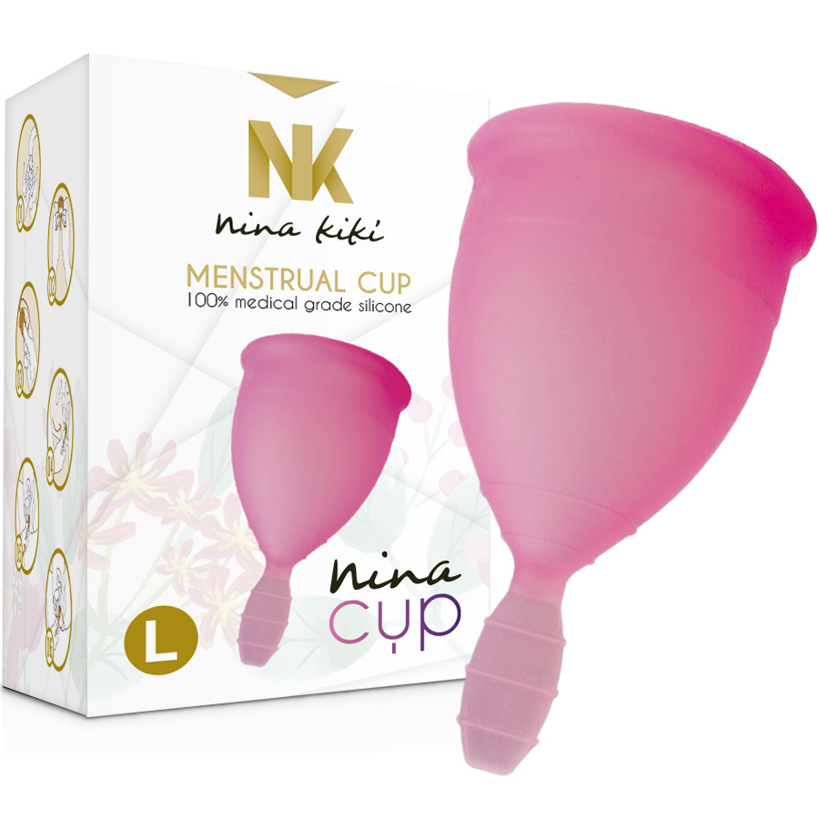 Nina Kikí - prémium menstruációs bögre, L-es méret, rózsaszín