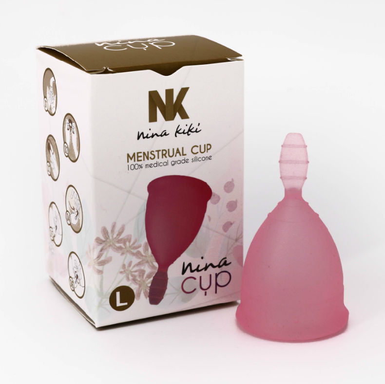 Nina Kikí – prémium menstruációs bögre, rózsaszín L méret - Image 2