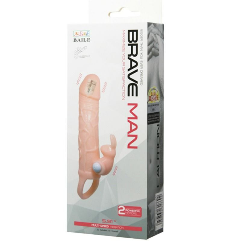 BAILE Brave Man – 16.5 cm-es dupla motoros péniszburkolat nyúlvánnyal - Image 8