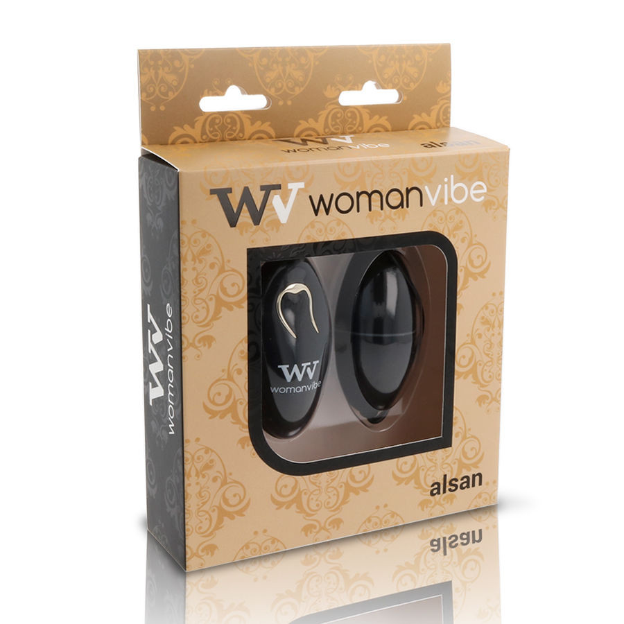 WOMANVIBE Alsan – távirányítós tojás vibrátor fekete szilikonból - Image 2
