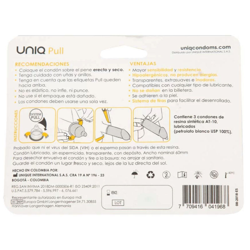 UNIQ – latexmentes óvszer csíkokkal, 3 db-os kiszerelés - Image 2
