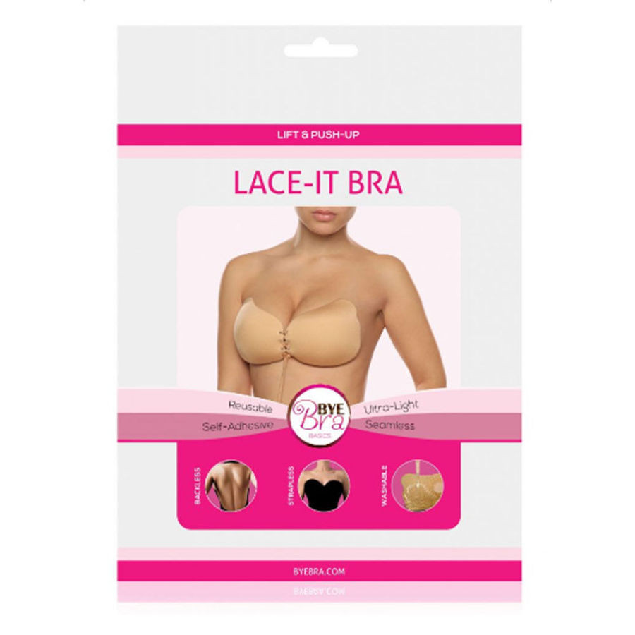 BYE-BRA – csipkés push-up melltartó Fekete C-kupás - Image 2