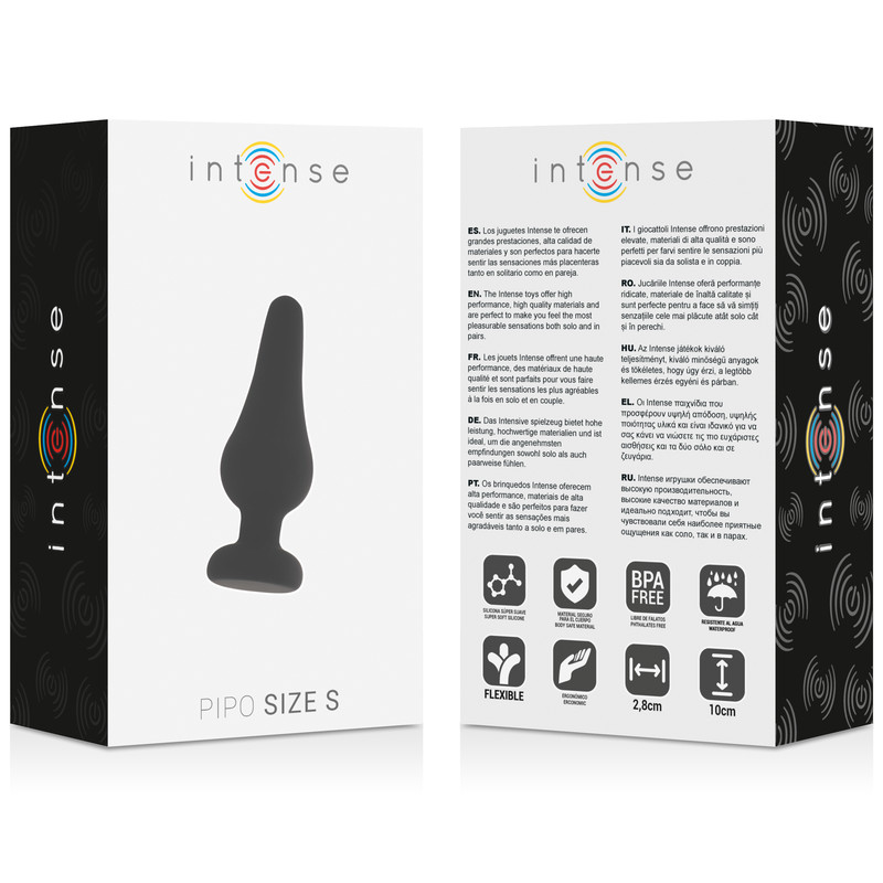 INTENSE - prémium fekete szilikon anál plug 9,8 cm - Image 4
