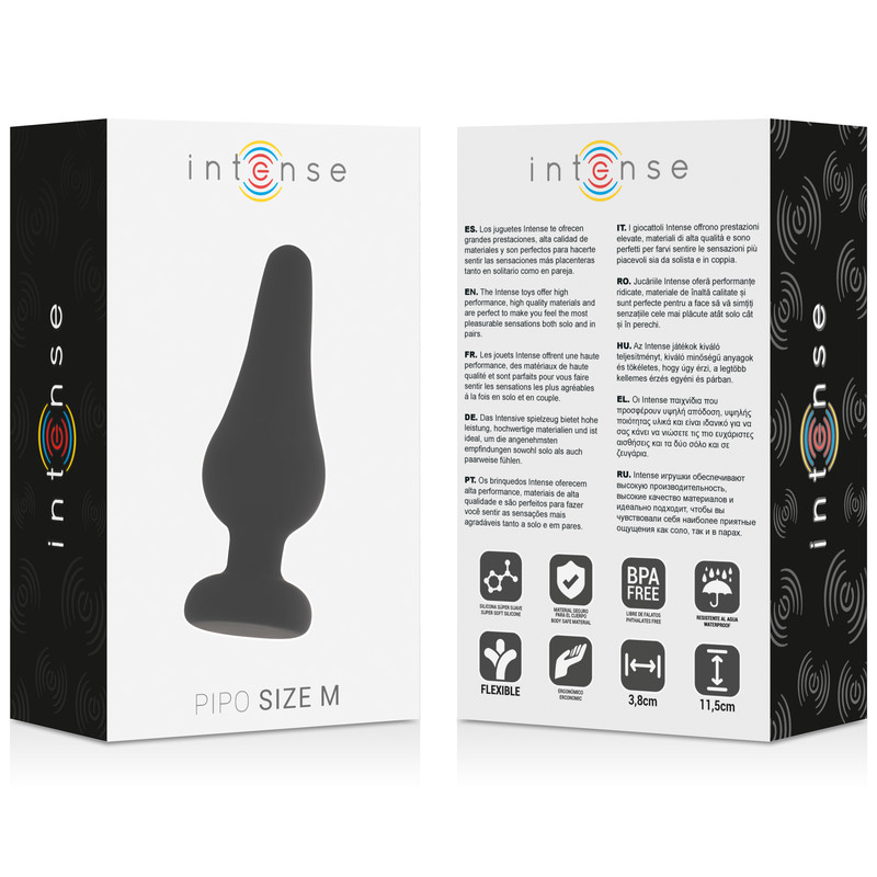 INTENSE PIPO M - prémium fekete szilikon anál plug 11 cm - Image 4