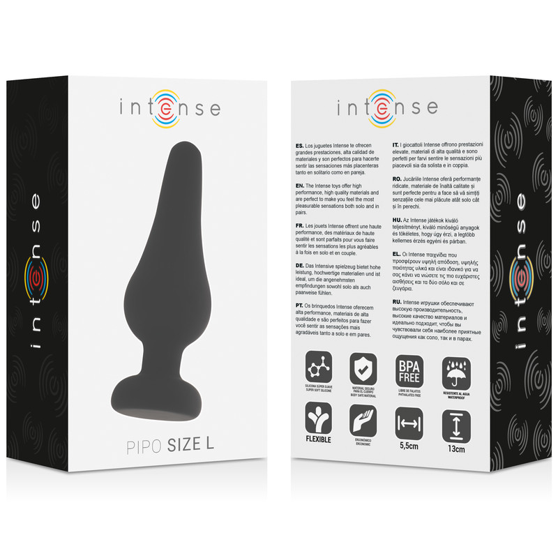 INTENSE – prémium anális dugó fekete szilikon, 13 cm - Image 4