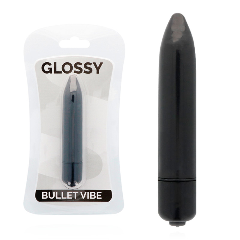 GLOSSY – prémium vékony vibrátor fekete színben