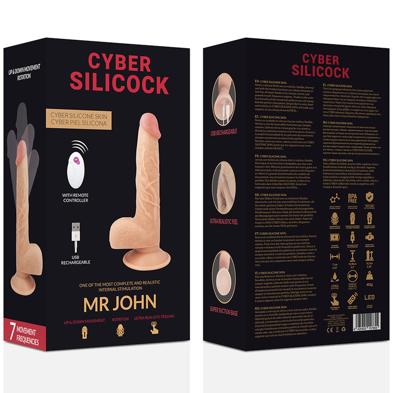 CYBER SILICOCK – távirányítós, reális dildó 23,88 cm - Image 6