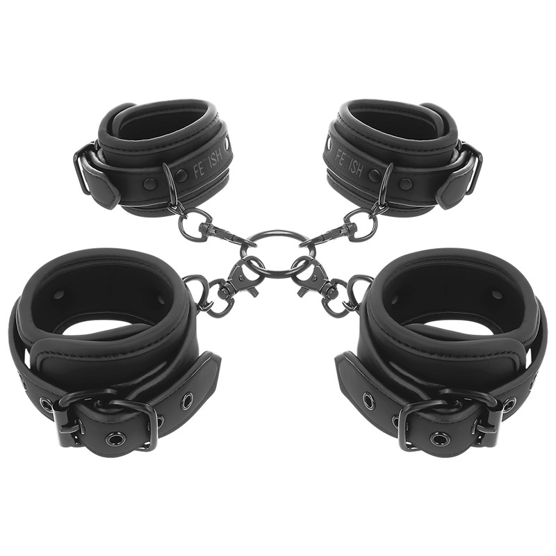 FETISH SUBMISSIVE – bőrkezes kézi-és bokakötöző szett