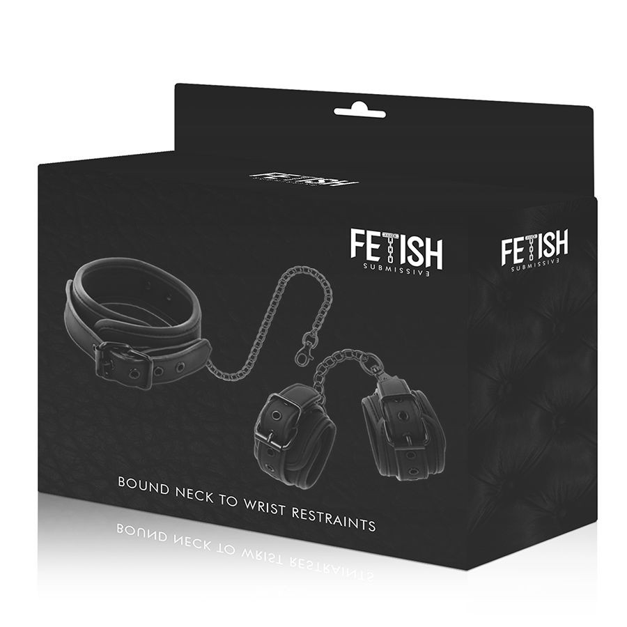 Fetish Submissive – vegán bőr nyaklánc és kézbilincsek - Image 10