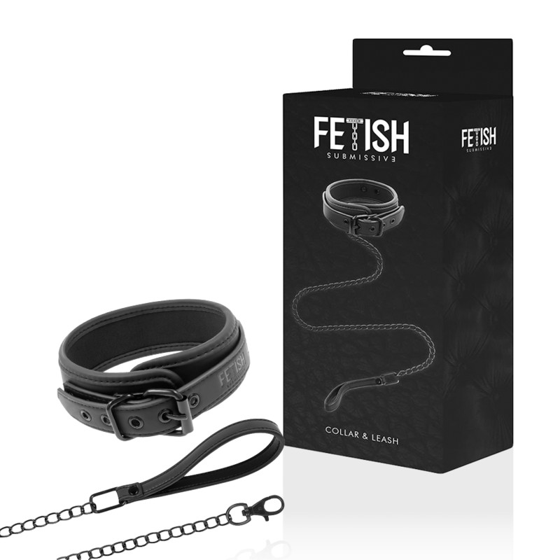 FETISH SUBMISSIVE - láncnyakörv prémium bőr béléssel - Image 2