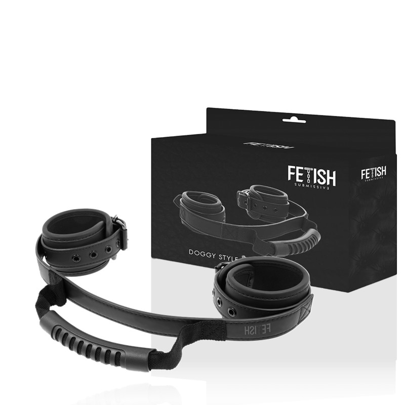 Fetish Submissive – bőr bébi hibrid bilincs kezelővel - Image 2