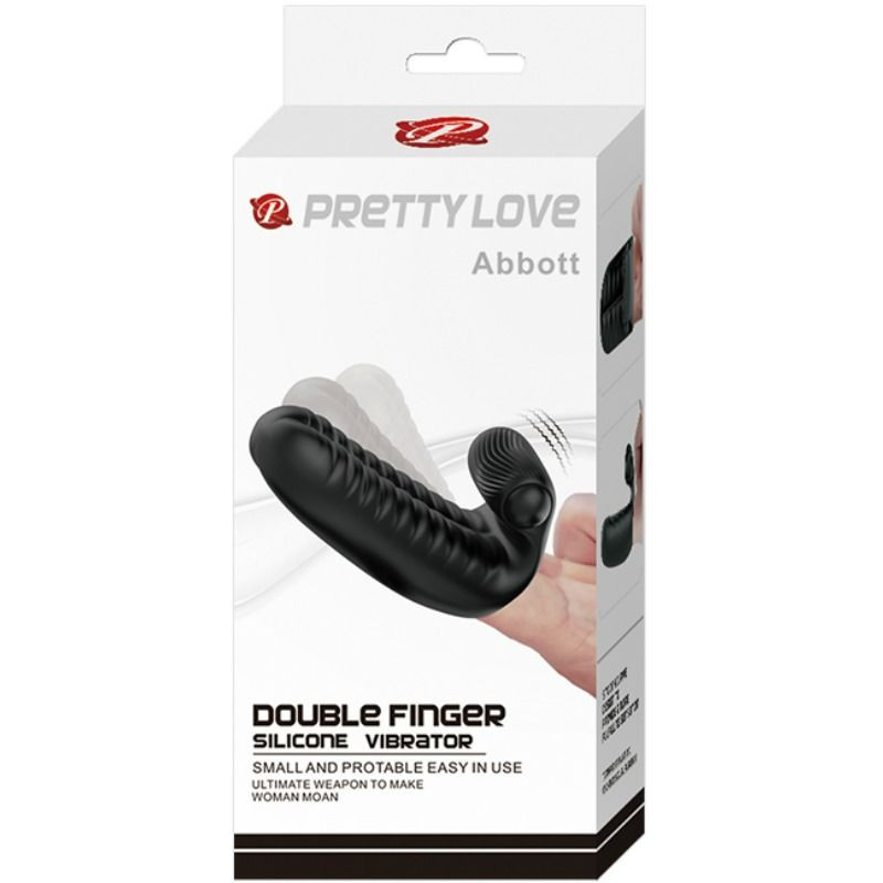 PRETTY LOVE - érzéki stimuláló ujjvibrátor (fekete) - Image 6