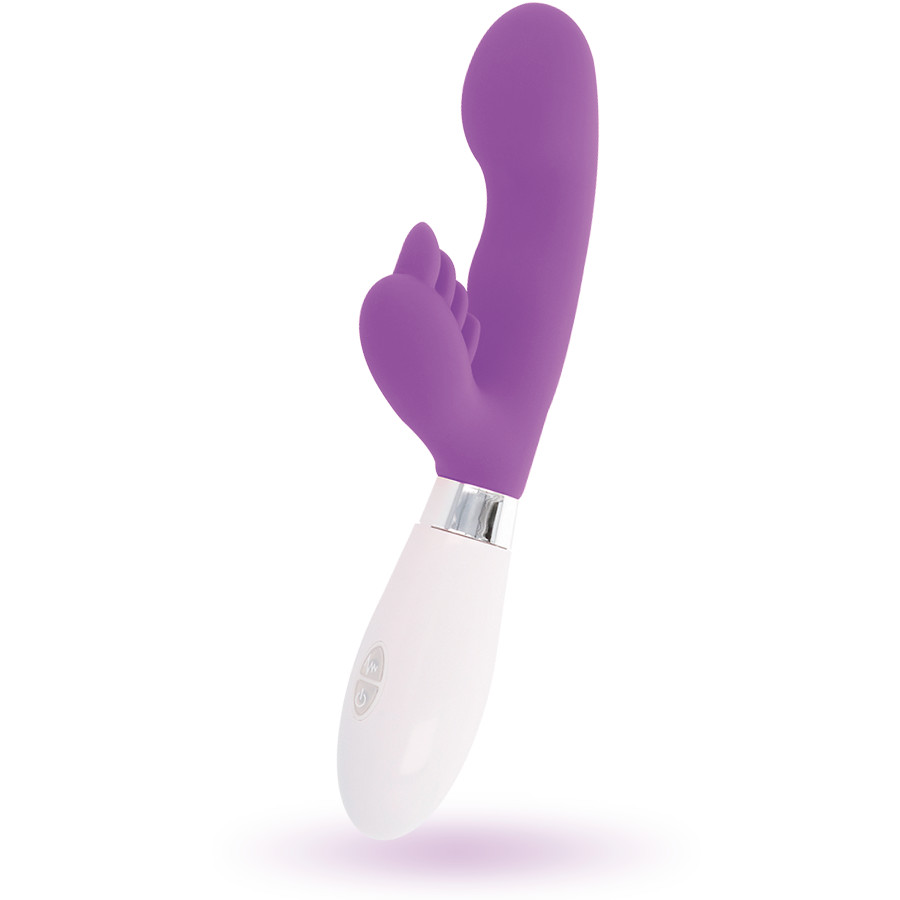 GLOSSY Elvis – prémium nyuszi vibrátor lila színben - Image 3