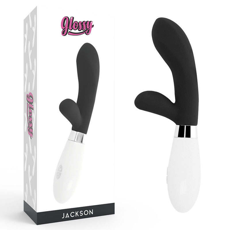 GLOSSY Jackson - prémium fekete nyúl vibrátor - Image 2