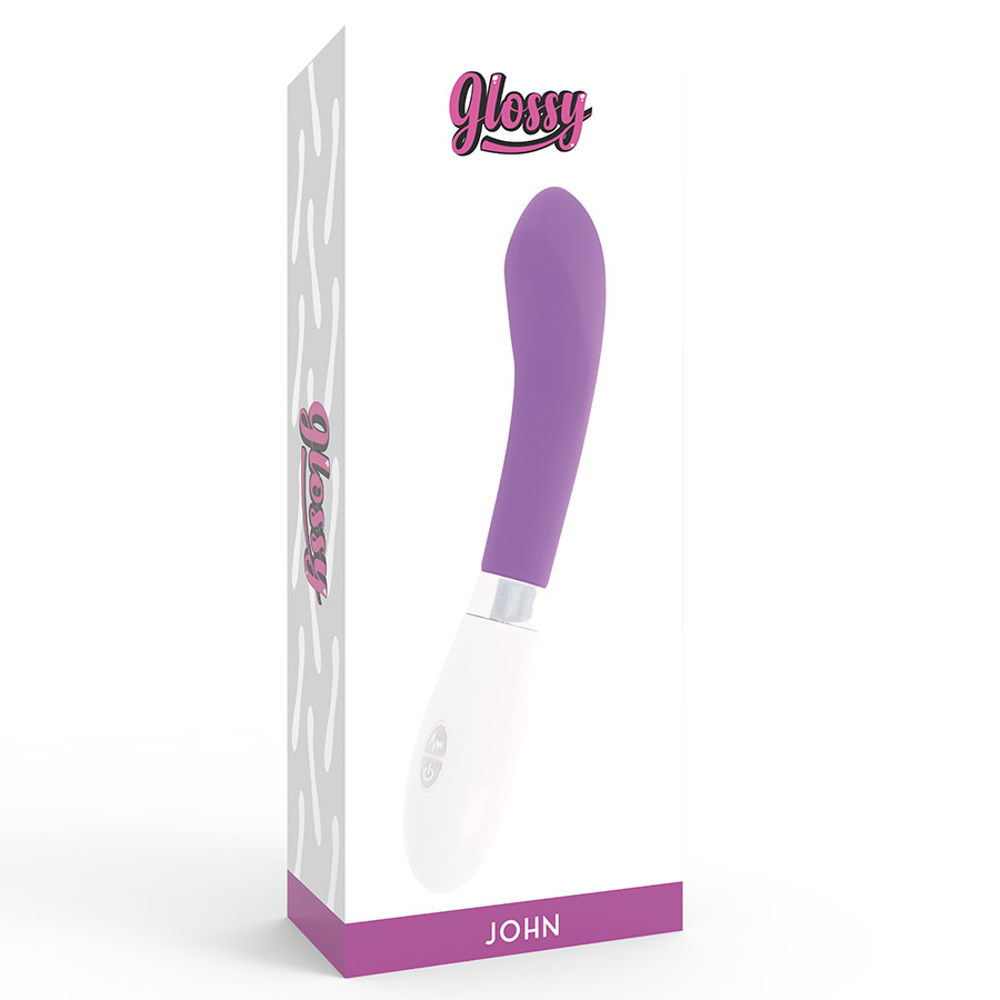 GLOSSY - dizájnos lila vibrátor érzéki kényeztetéshez - Image 7