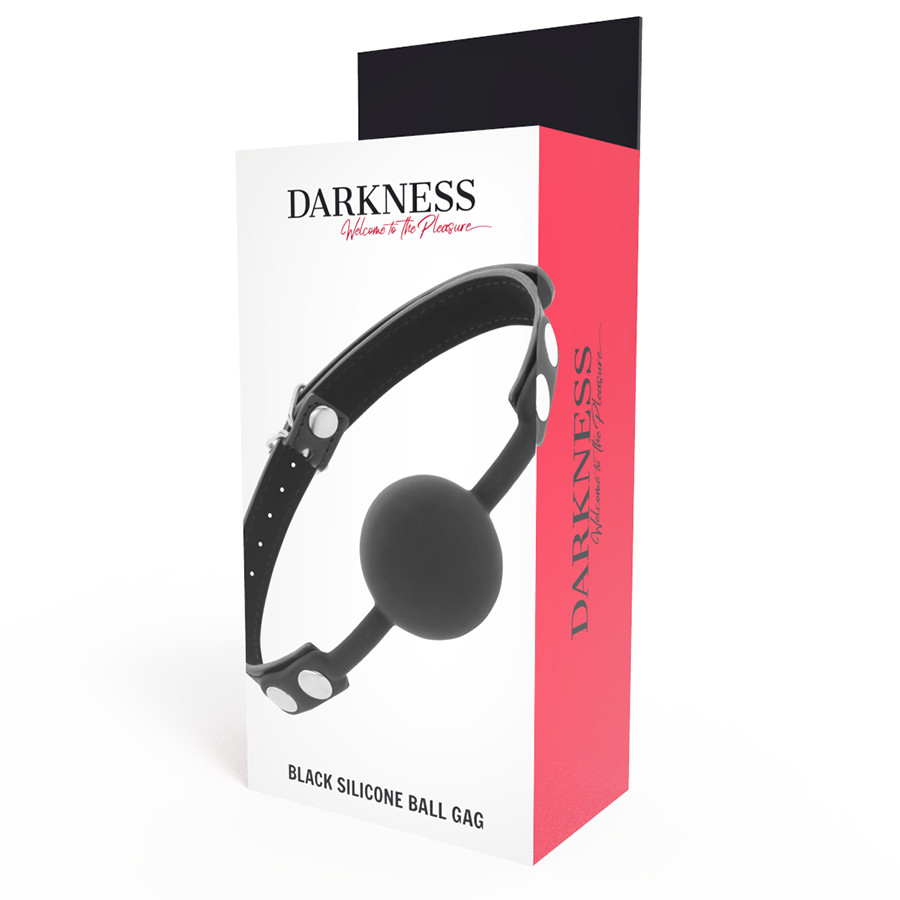 Darkness – fekete szilikon gagszíj intim játékhoz - Image 4