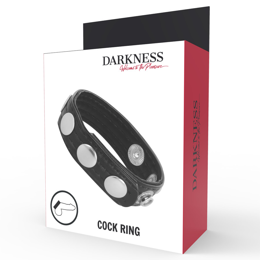 DARKNESS – bőr erekciós gyűrű prémium kényelemhez - Image 4